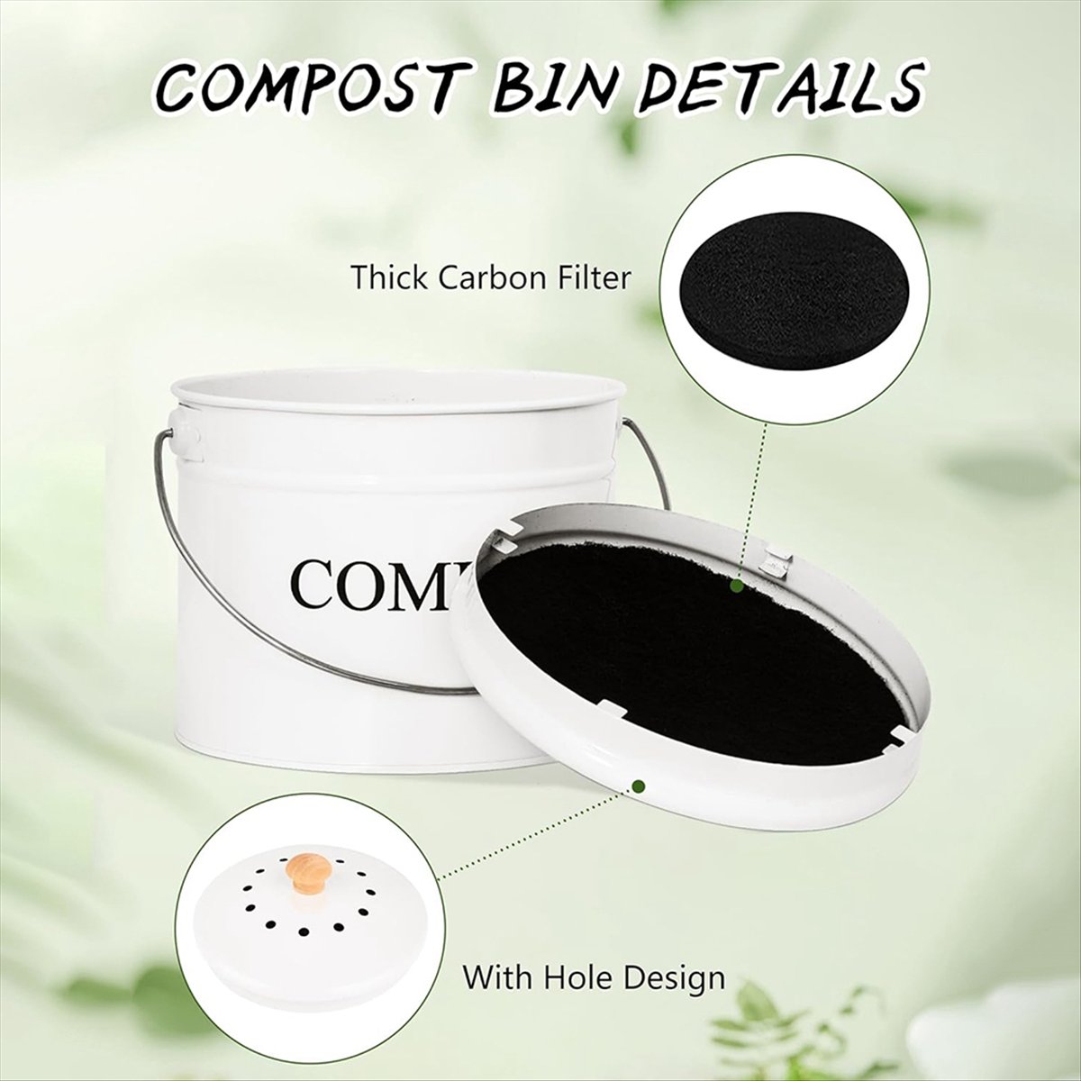 Compost Bin Countertop - A75K Кухонный контейнер для компоста для