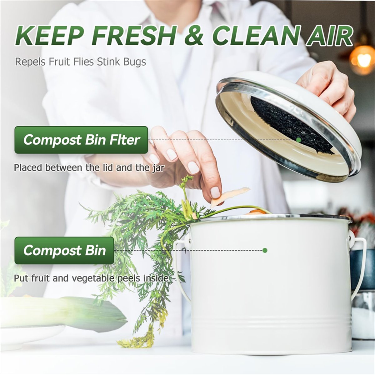 Compost Bin Countertop - Новые фильтры для компостного контейнера A92G,